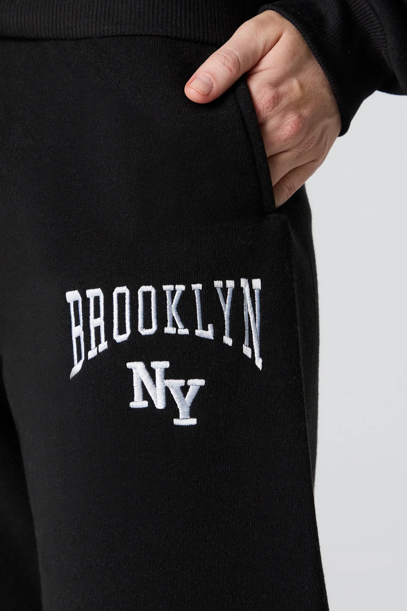 Brooklyn embroidered fleece jogger pants