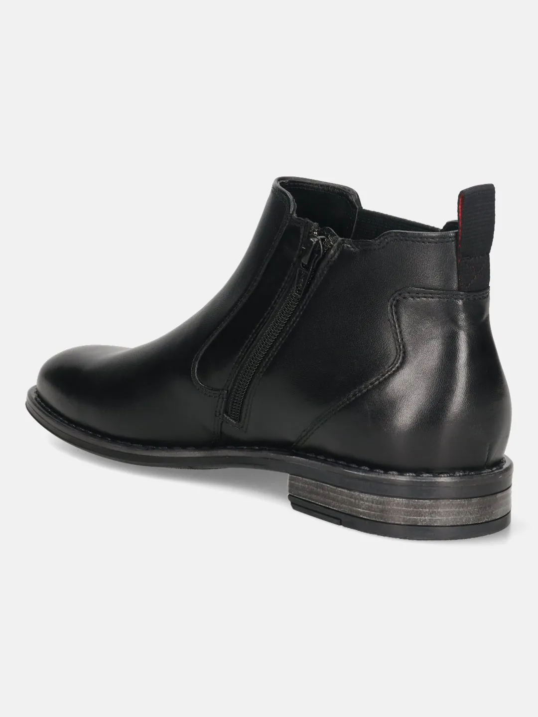 bugatti Black Premium Leather Chelsea Boots