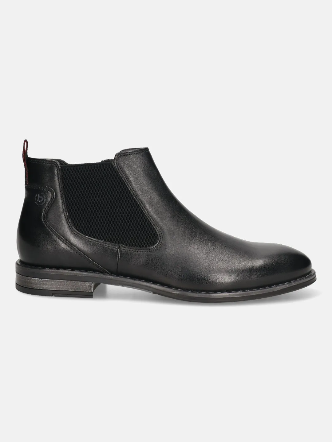 bugatti Black Premium Leather Chelsea Boots