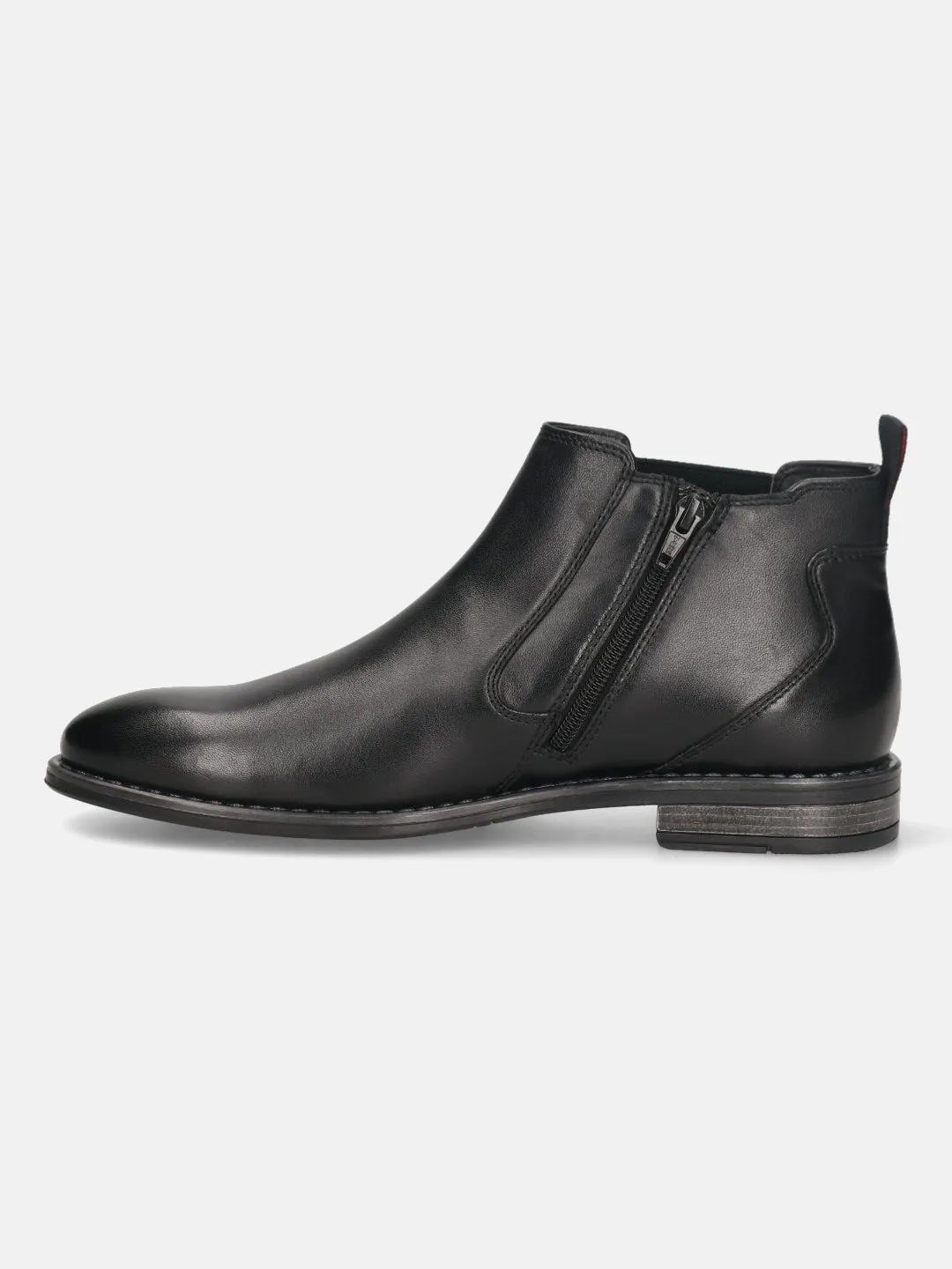 bugatti Black Premium Leather Chelsea Boots