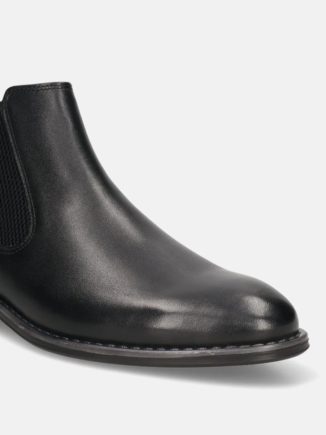 bugatti Black Premium Leather Chelsea Boots