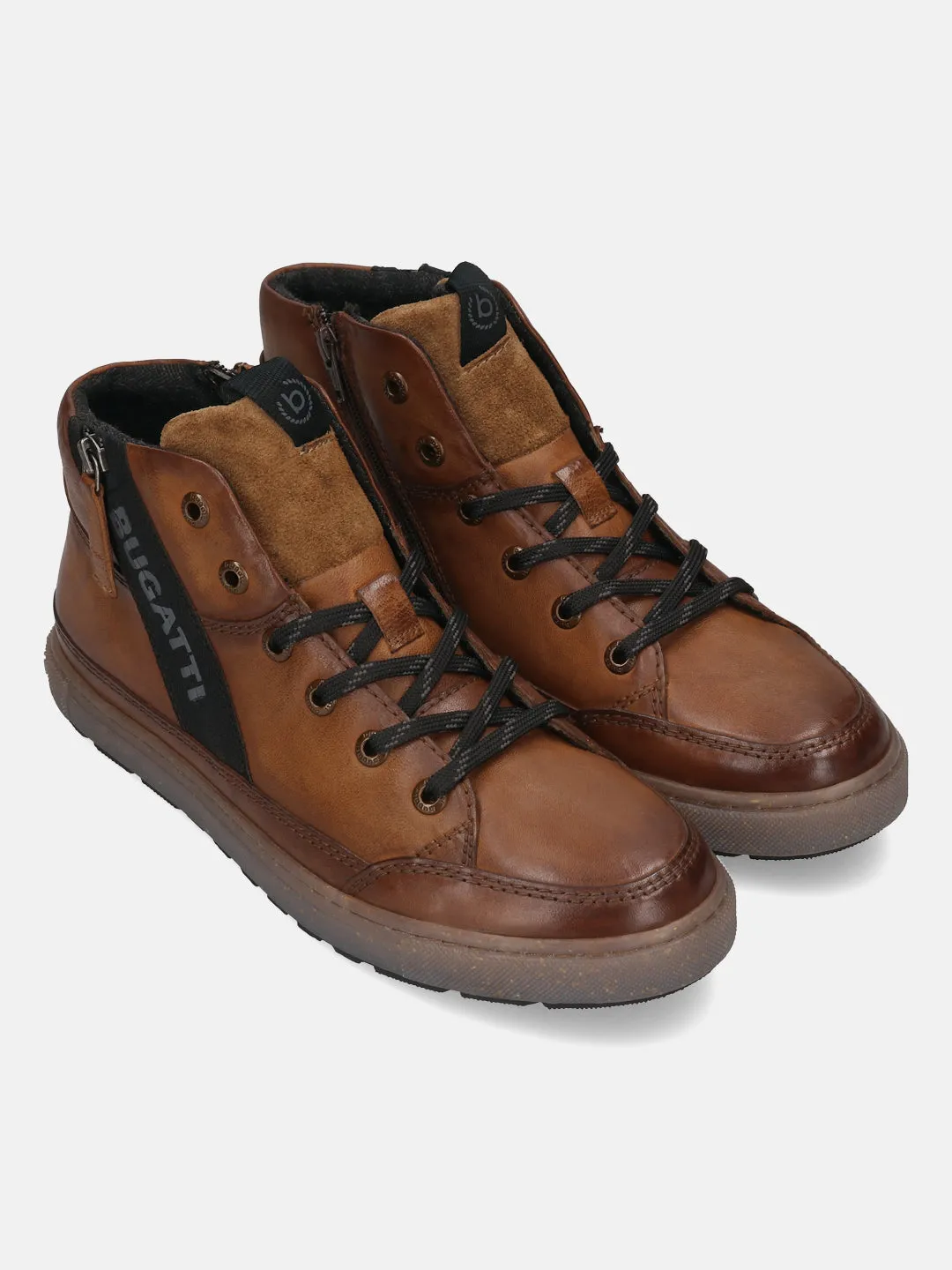 bugatti Cognac Premium Leather Casual Boots