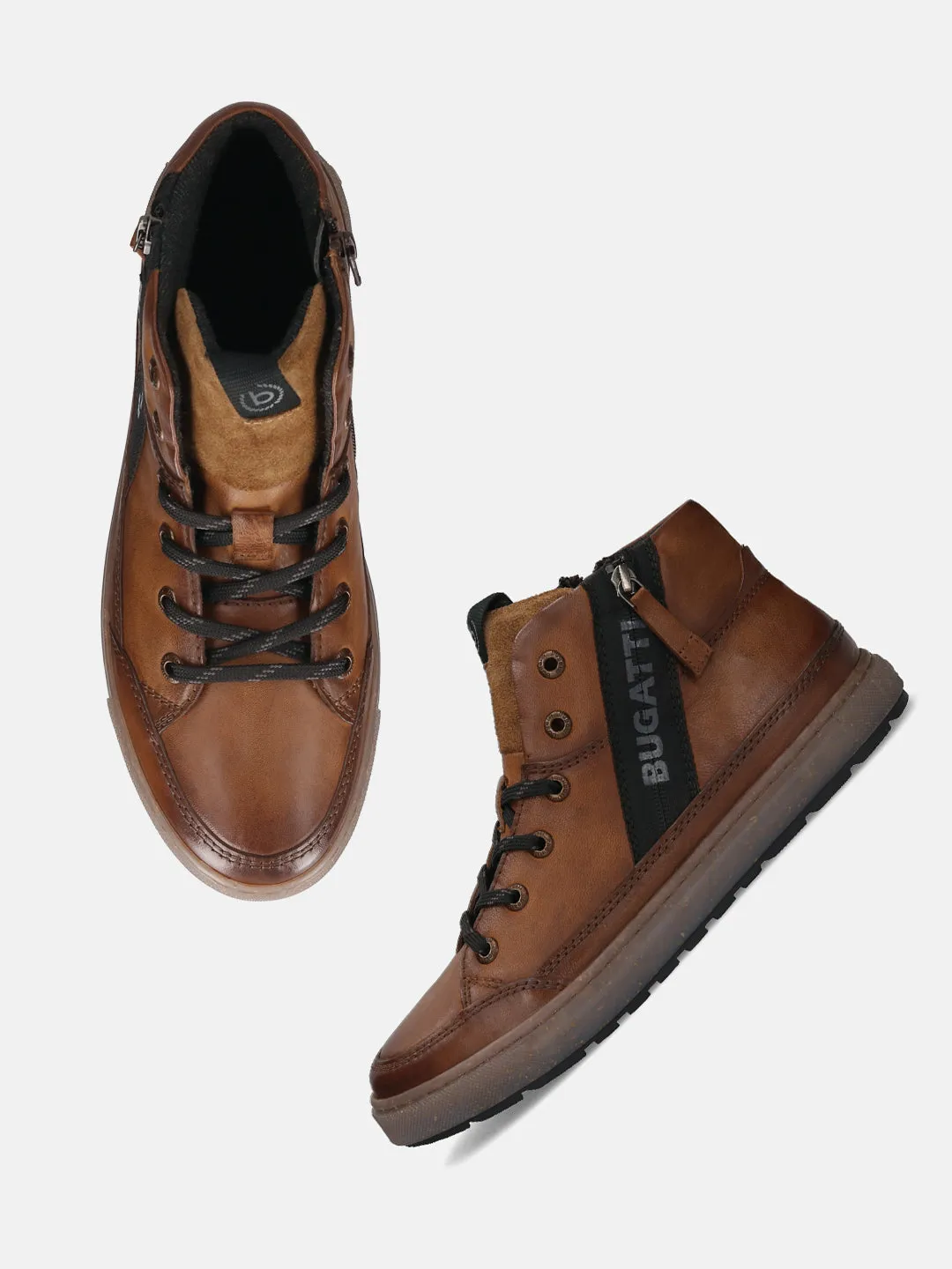 bugatti Cognac Premium Leather Casual Boots