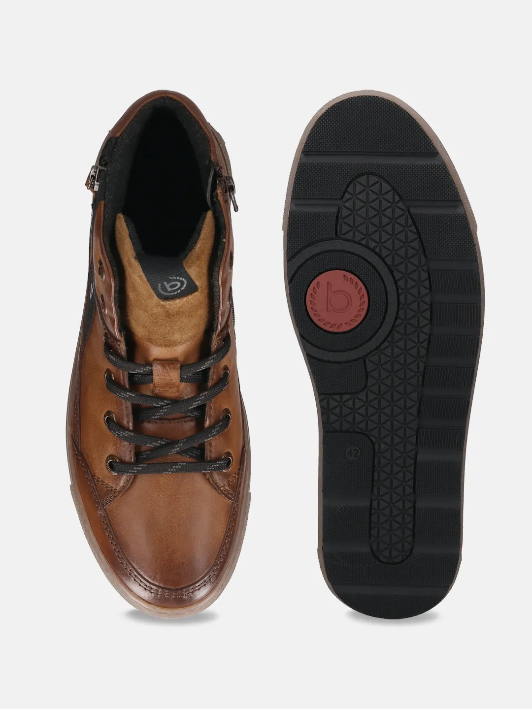 bugatti Cognac Premium Leather Casual Boots