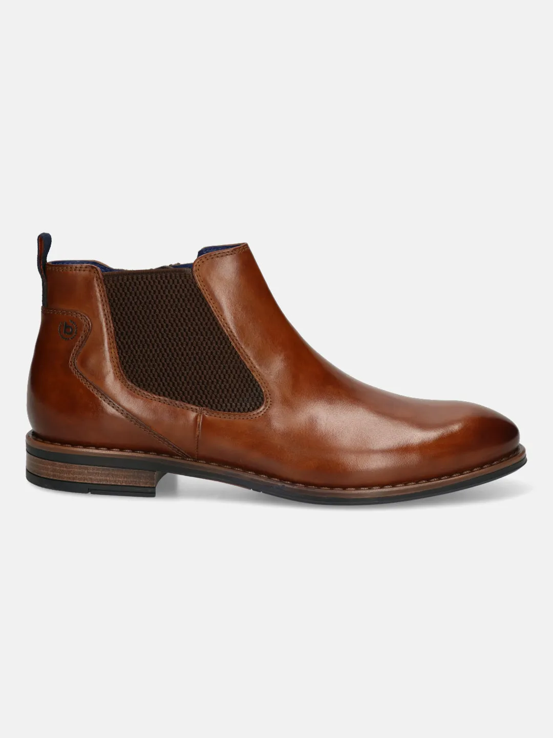 bugatti Cognac Premium Leather Chelsea Boots