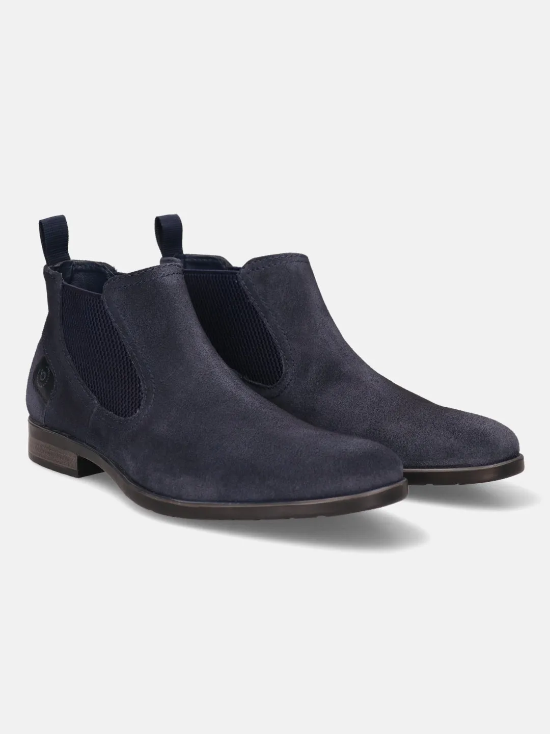 bugatti Dark Blue Suede Chelsea Boots