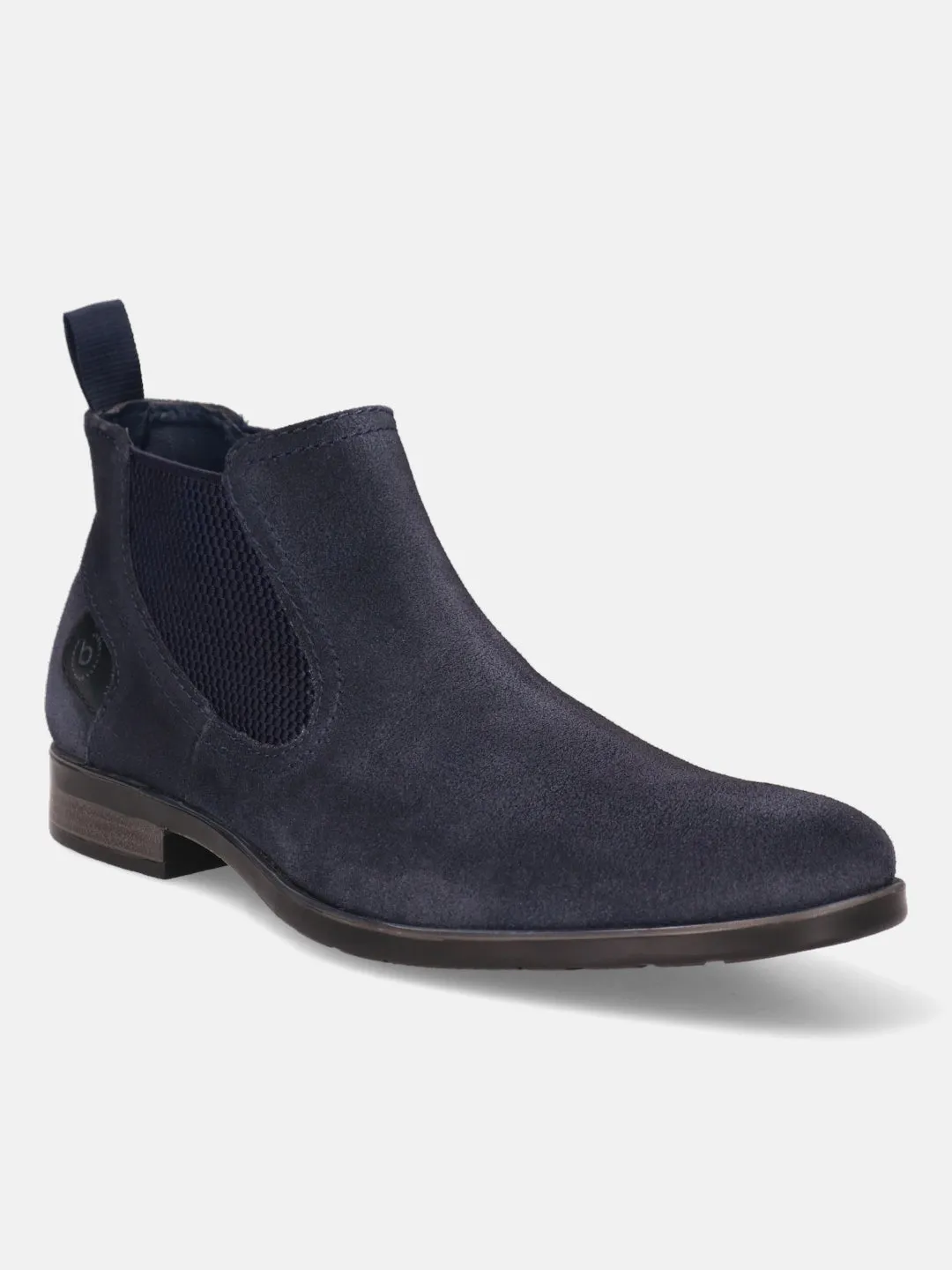 bugatti Dark Blue Suede Chelsea Boots