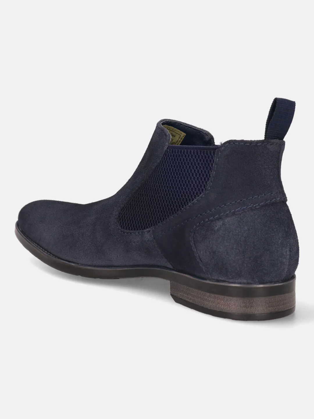 bugatti Dark Blue Suede Chelsea Boots