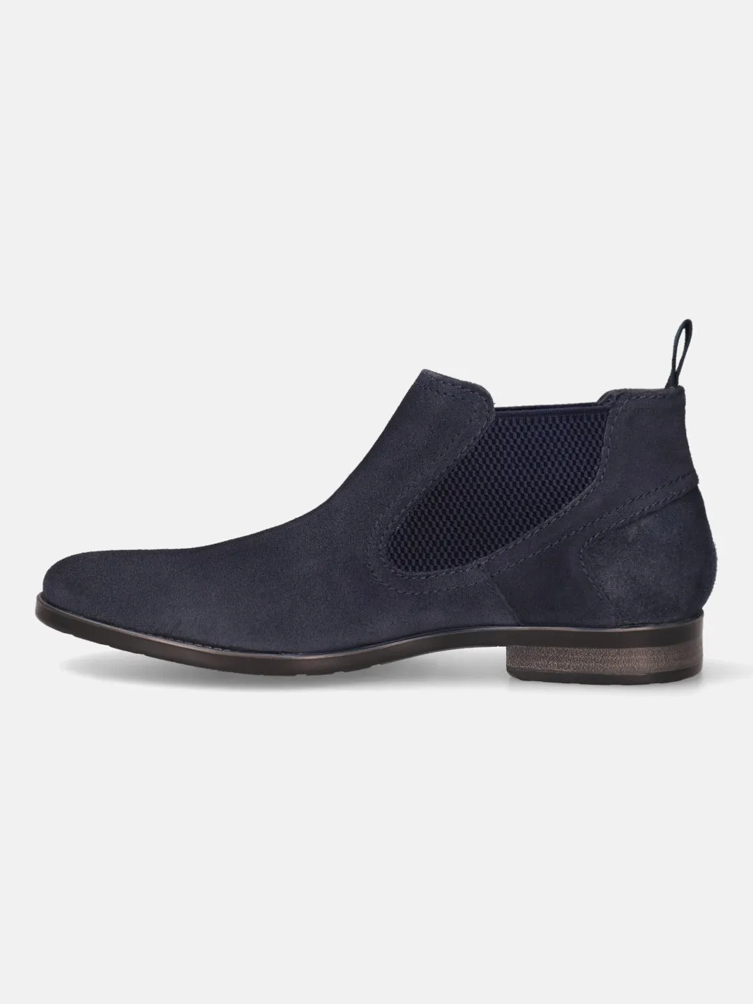 bugatti Dark Blue Suede Chelsea Boots