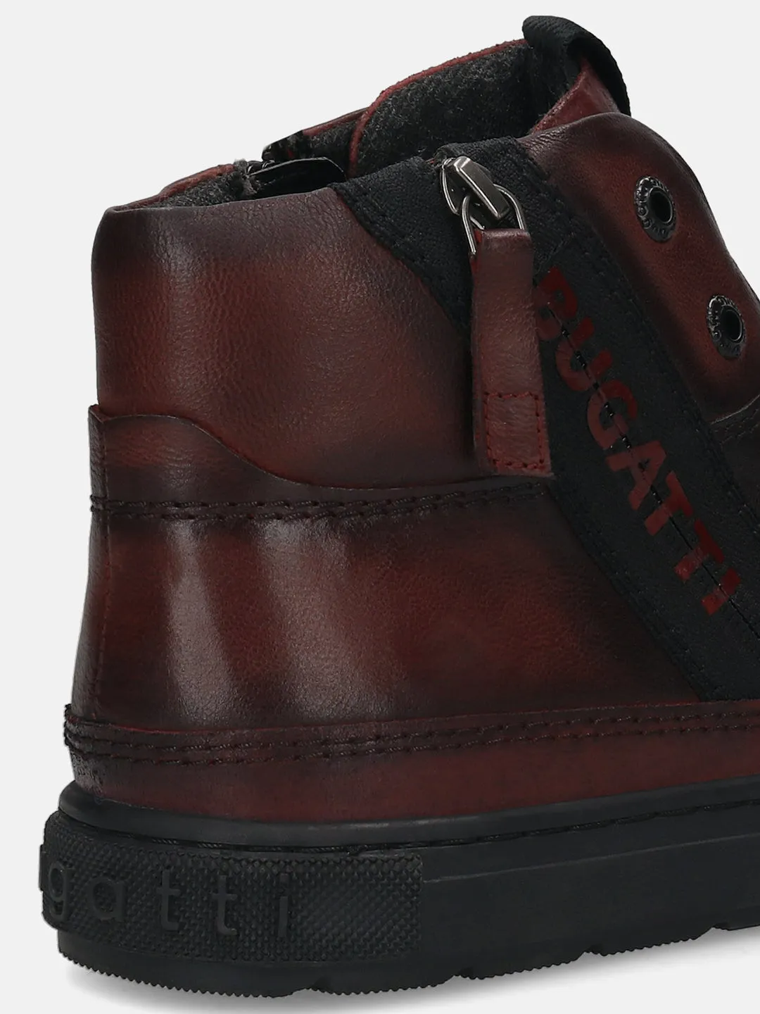 bugatti Dark Red Premium Leather Casual Boots