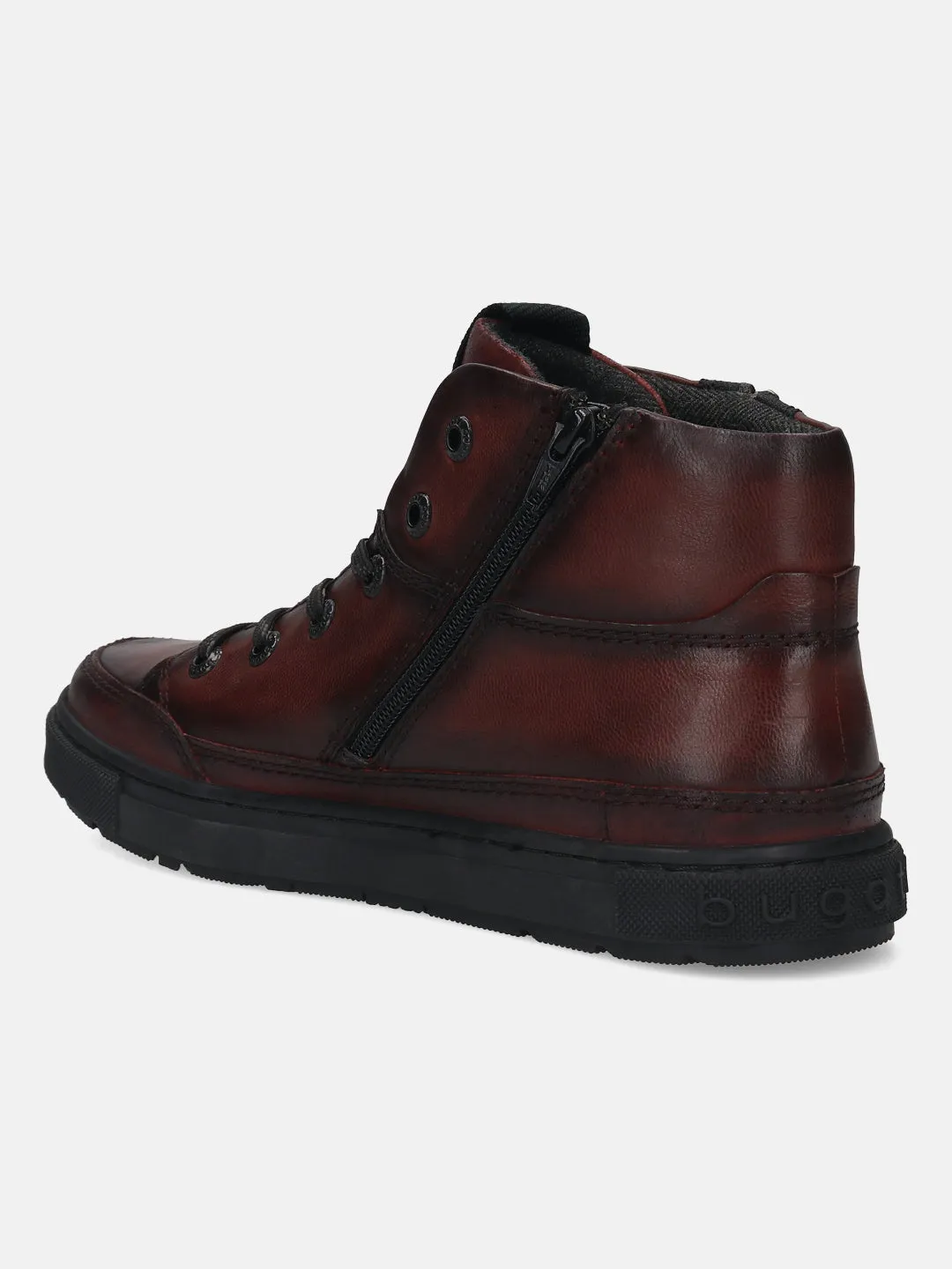 bugatti Dark Red Premium Leather Casual Boots