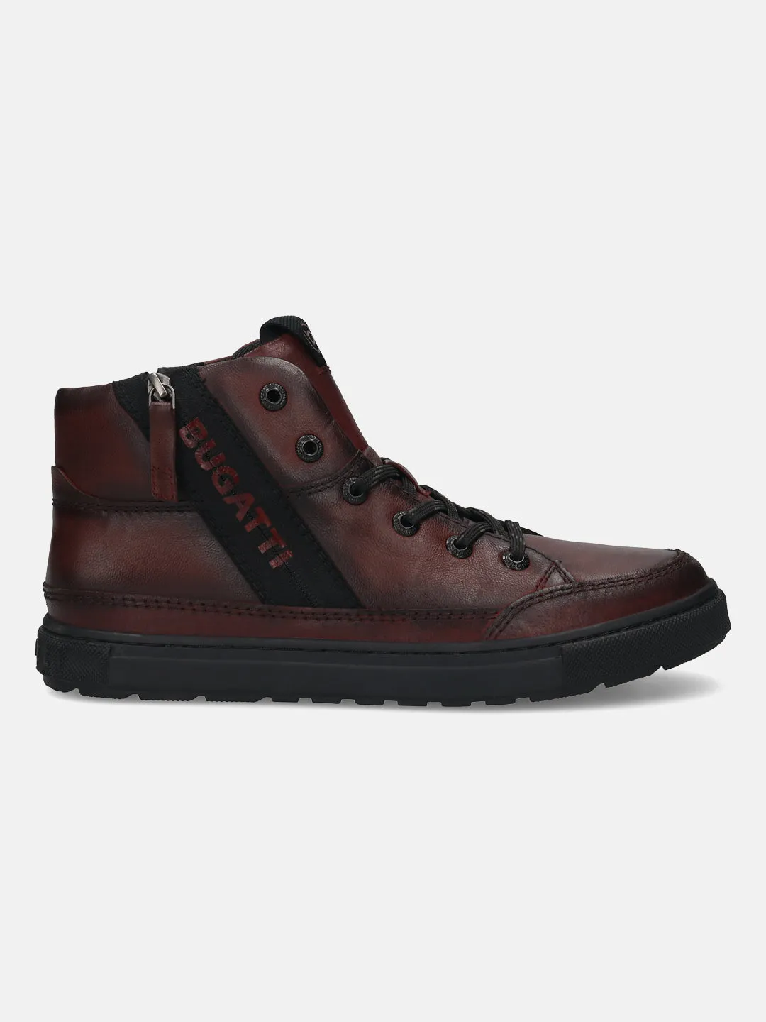 bugatti Dark Red Premium Leather Casual Boots