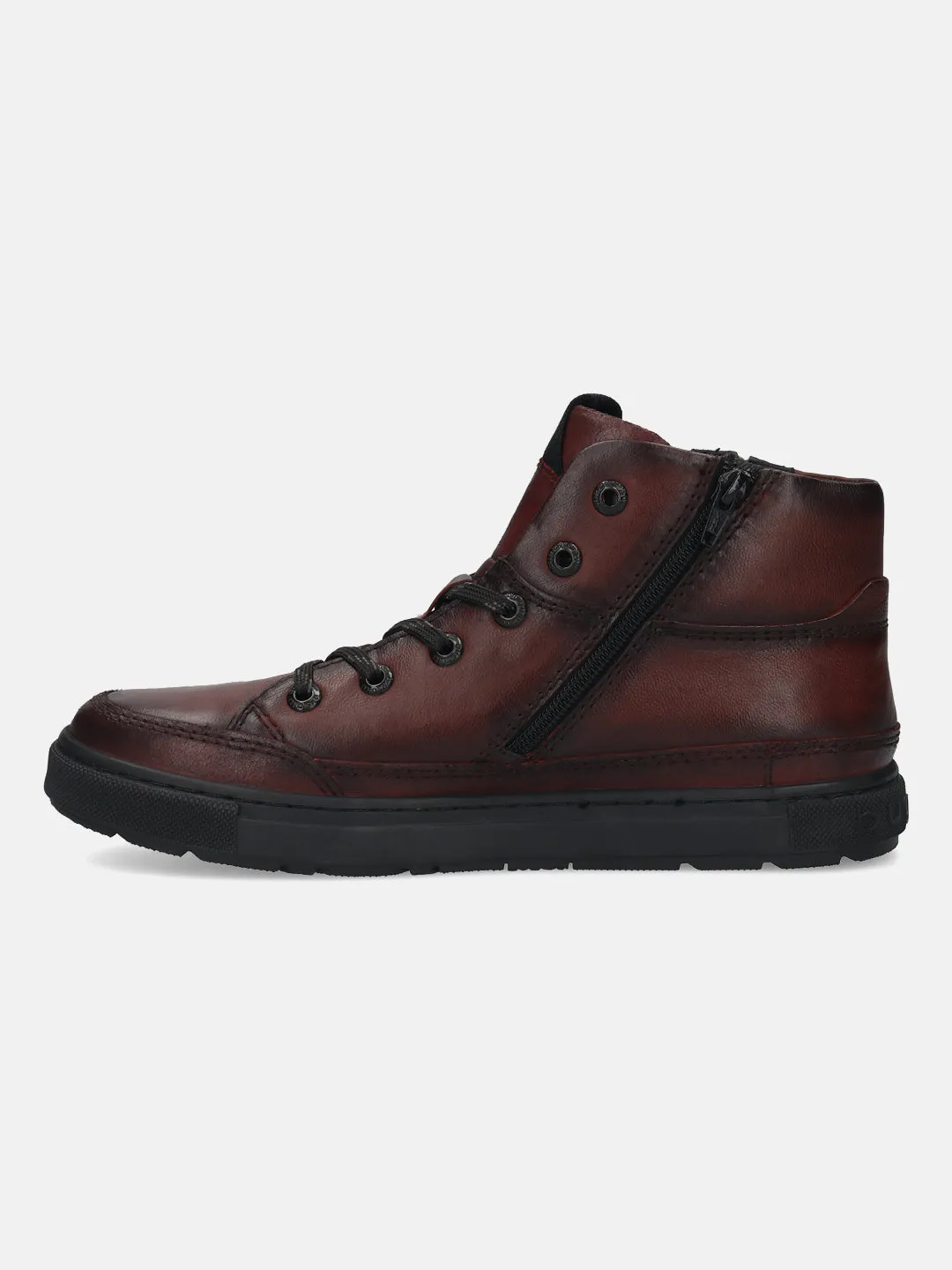 bugatti Dark Red Premium Leather Casual Boots