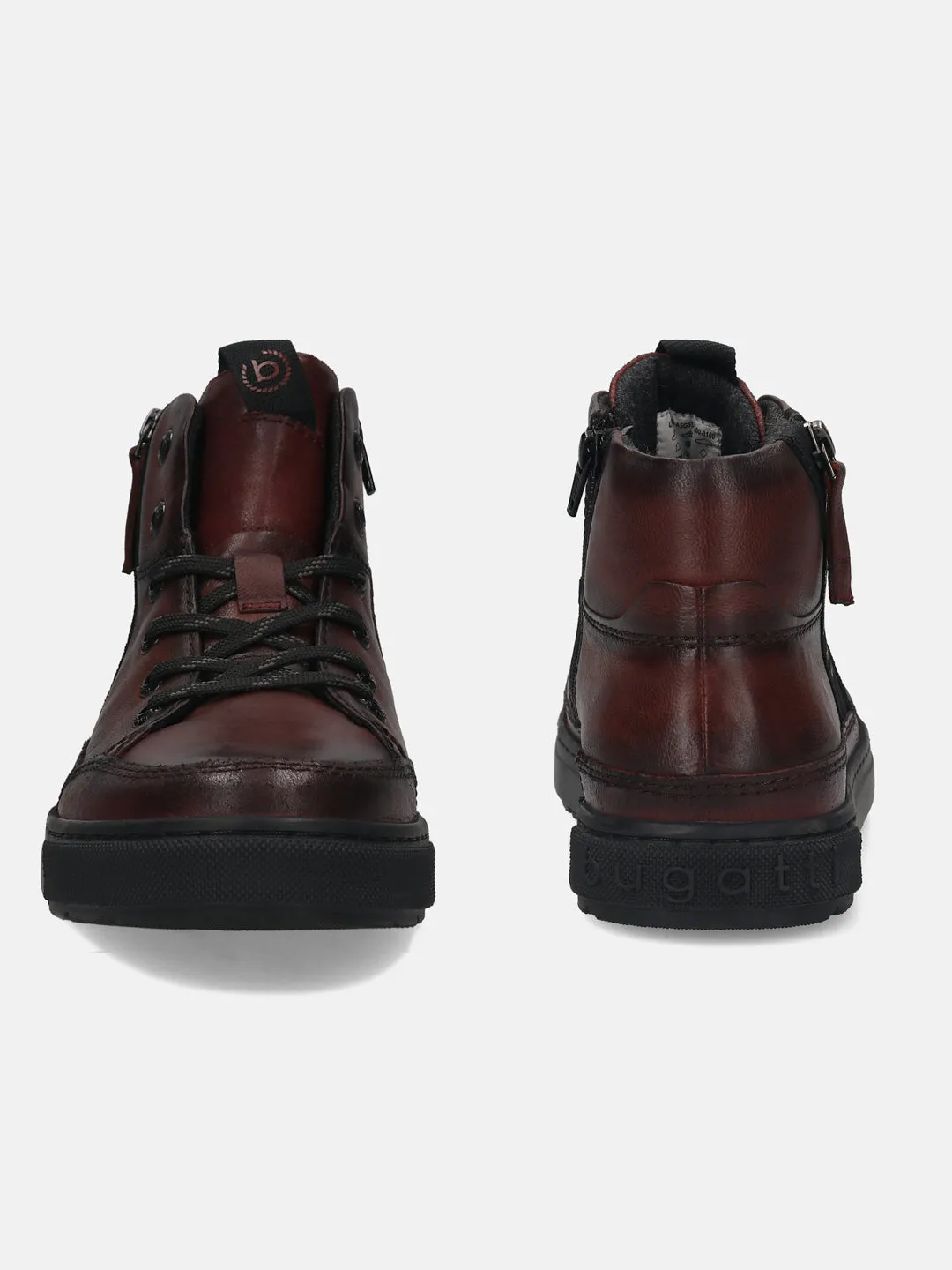 bugatti Dark Red Premium Leather Casual Boots