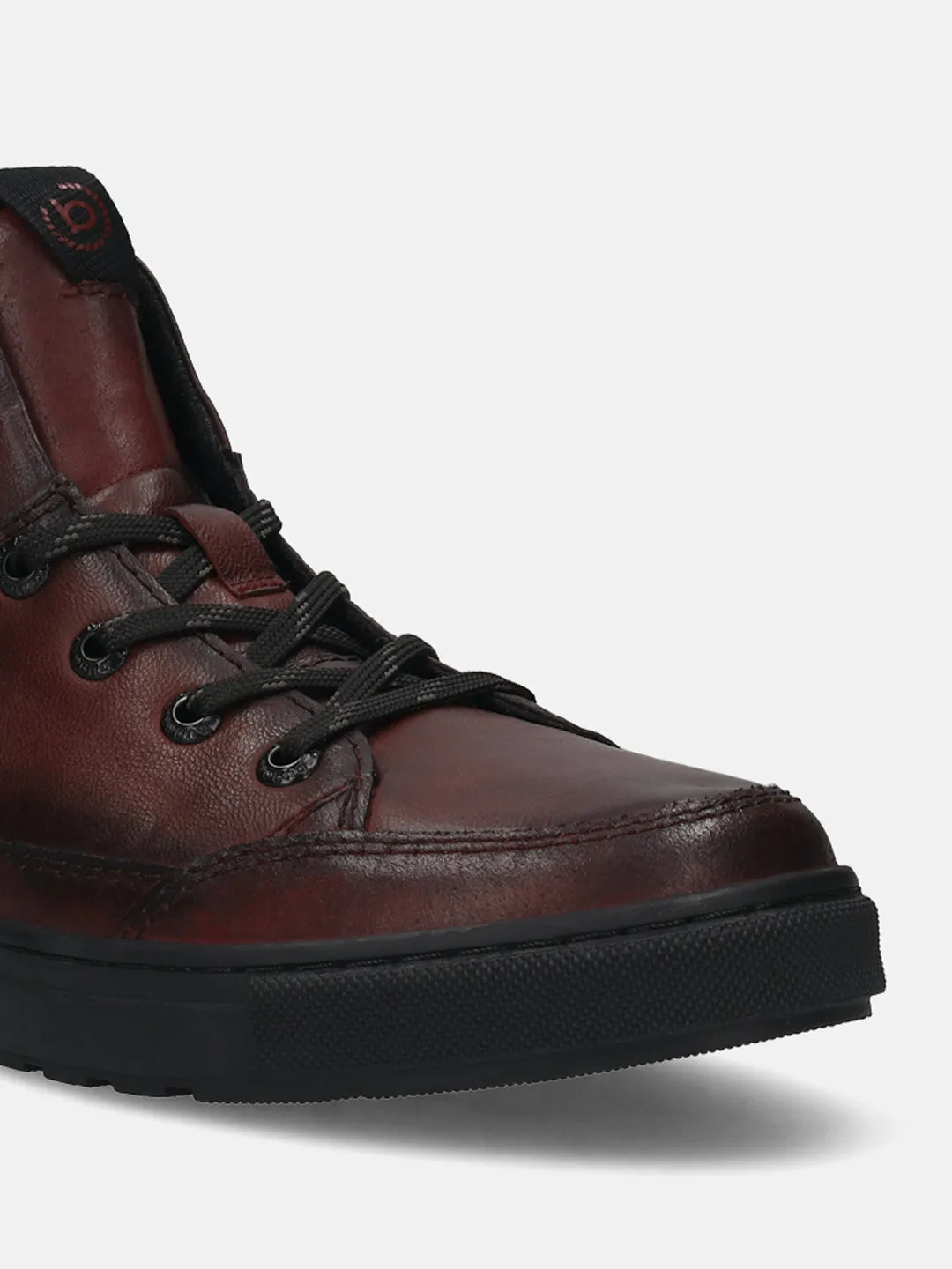 bugatti Dark Red Premium Leather Casual Boots