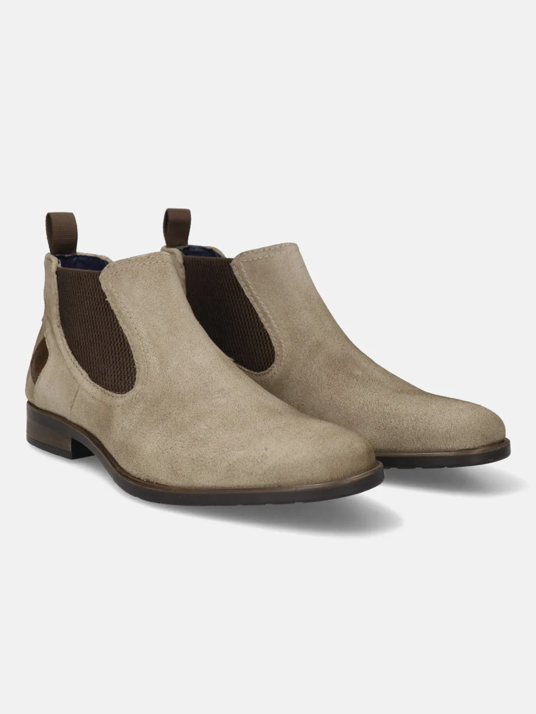 bugatti Taupe Suede Chelsea Boots