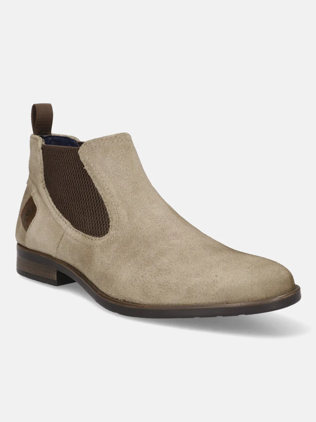 bugatti Taupe Suede Chelsea Boots