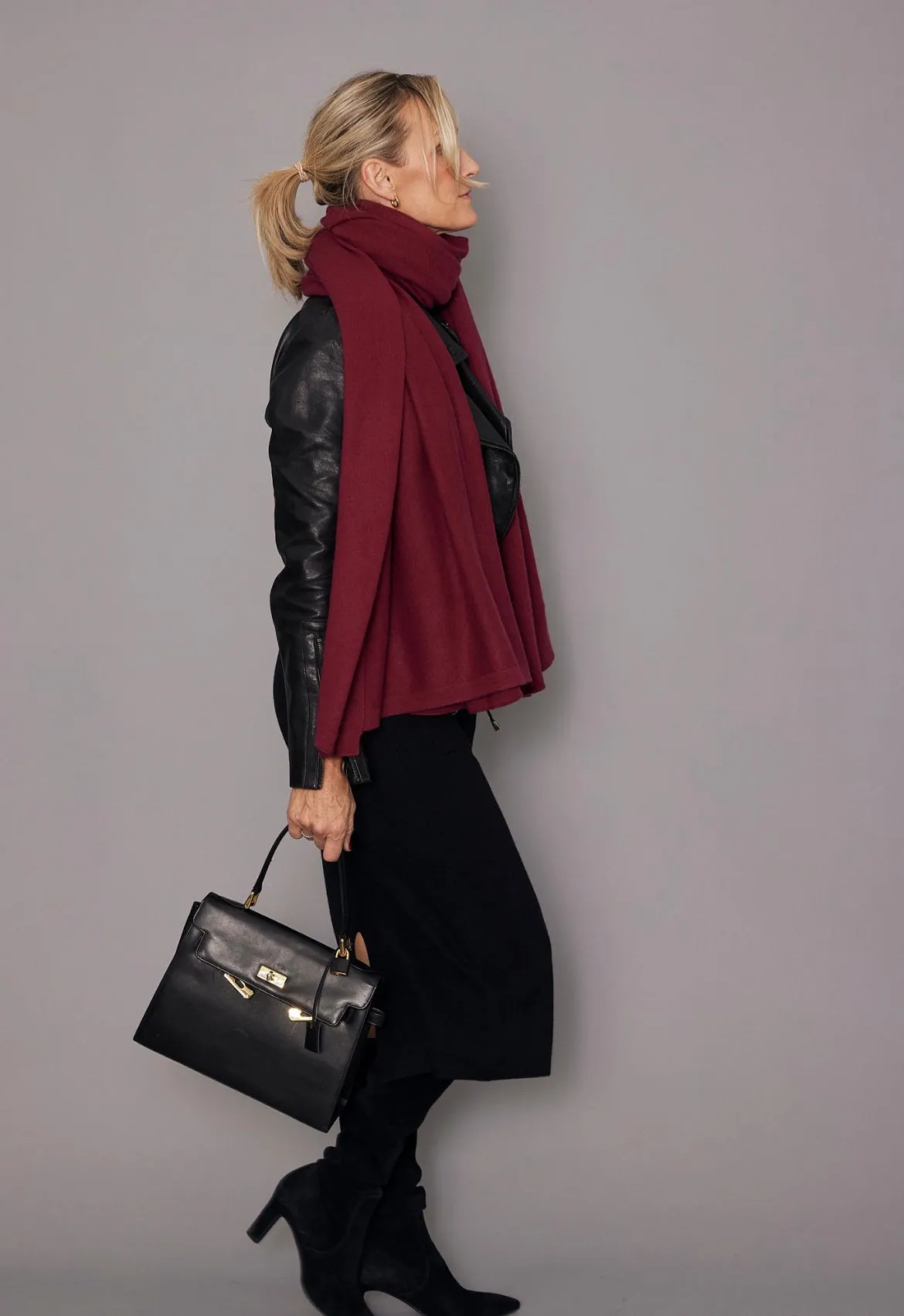 Burgundy Cashmere Blanket Travel Wrap | Beet