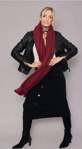 Burgundy Cashmere Blanket Travel Wrap | Beet