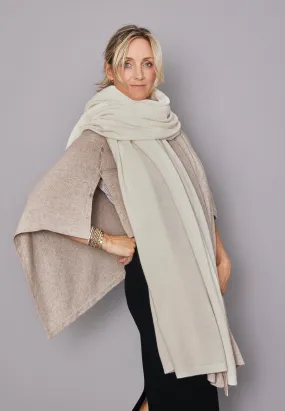 Cashmere Blanket Travel Wrap Cream Parchment