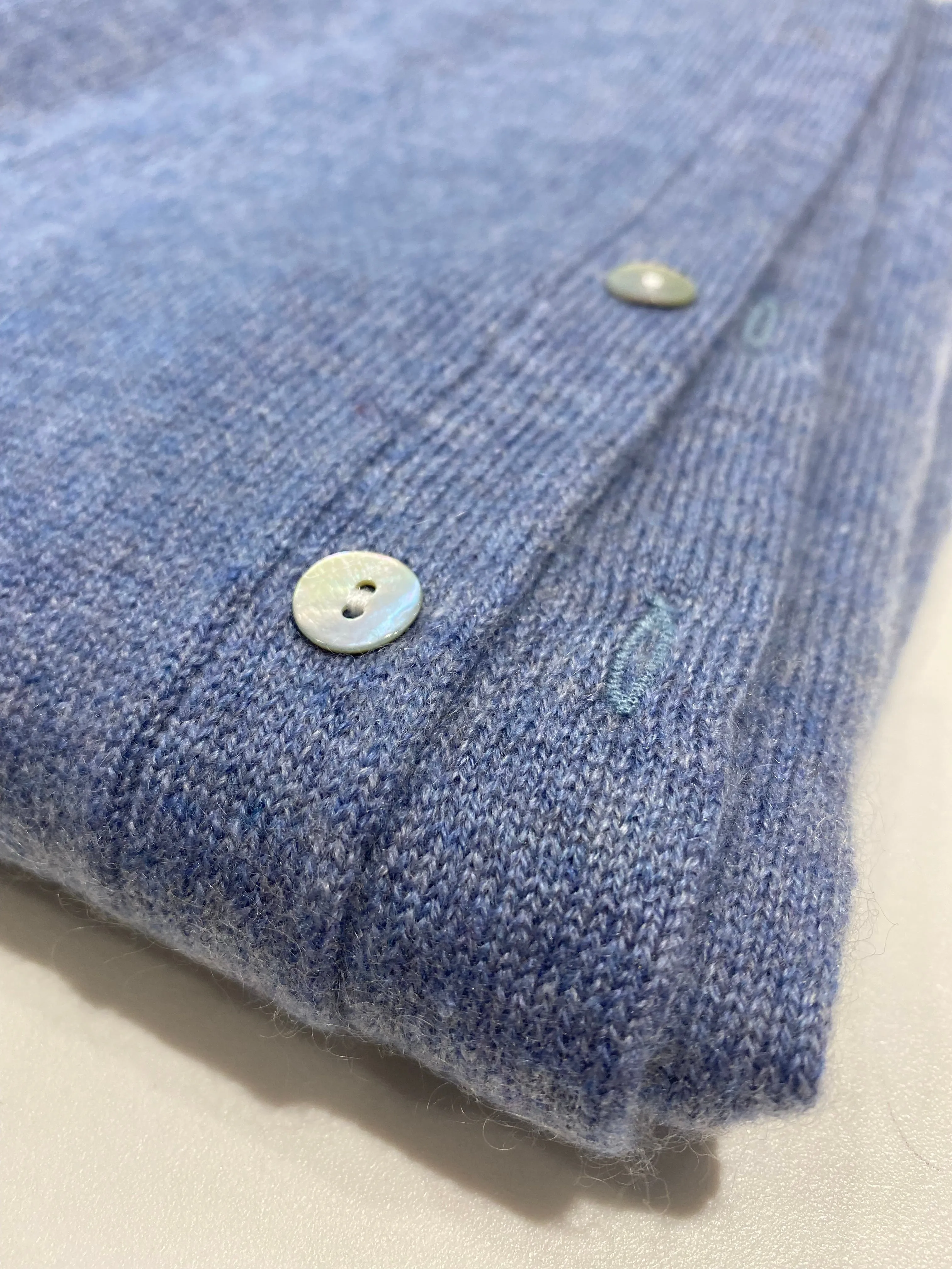 Cashmere Poncho Light Denim Blue | Boro Restocked