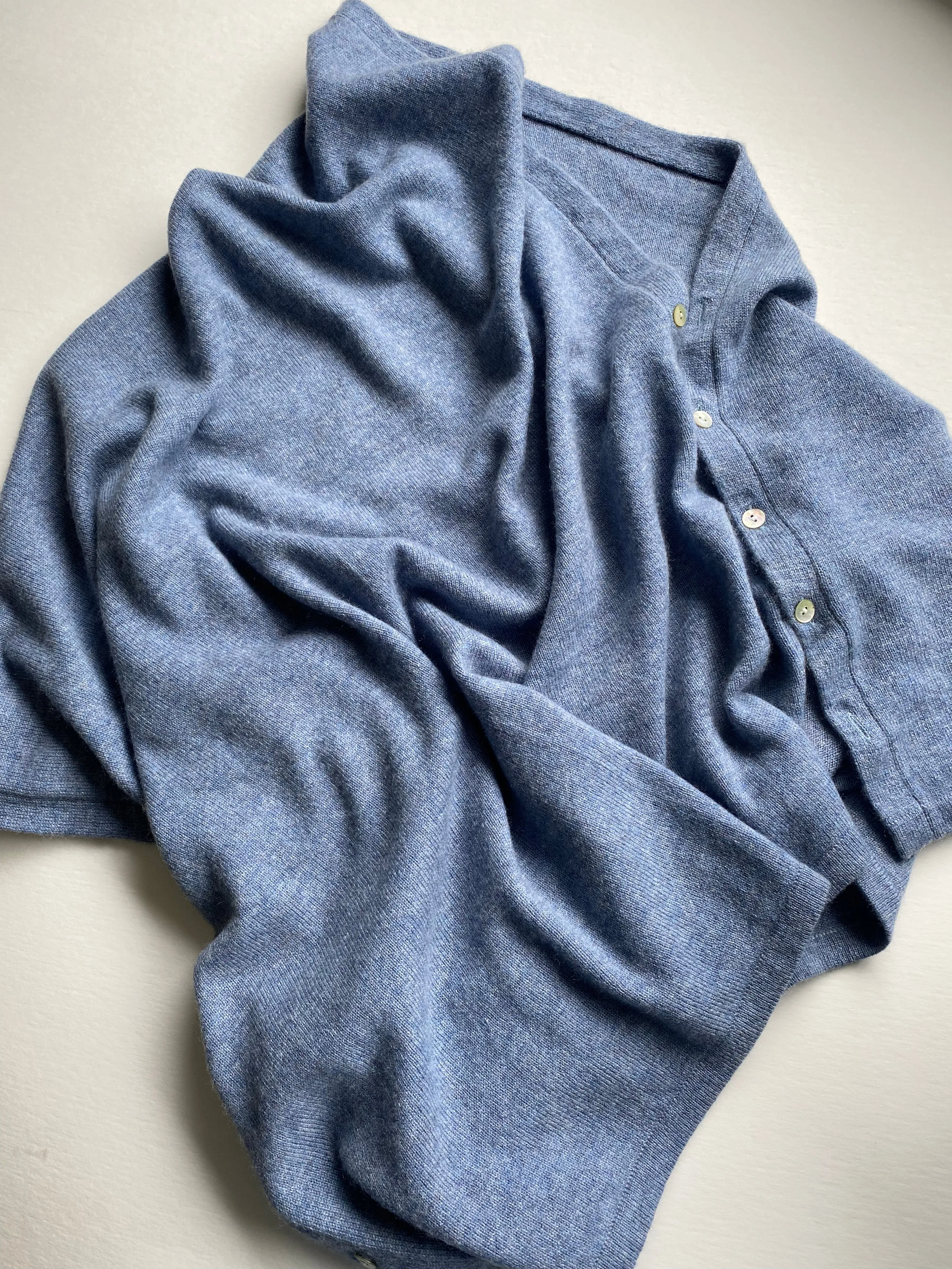 Cashmere Poncho Light Denim Blue | Boro Restocked