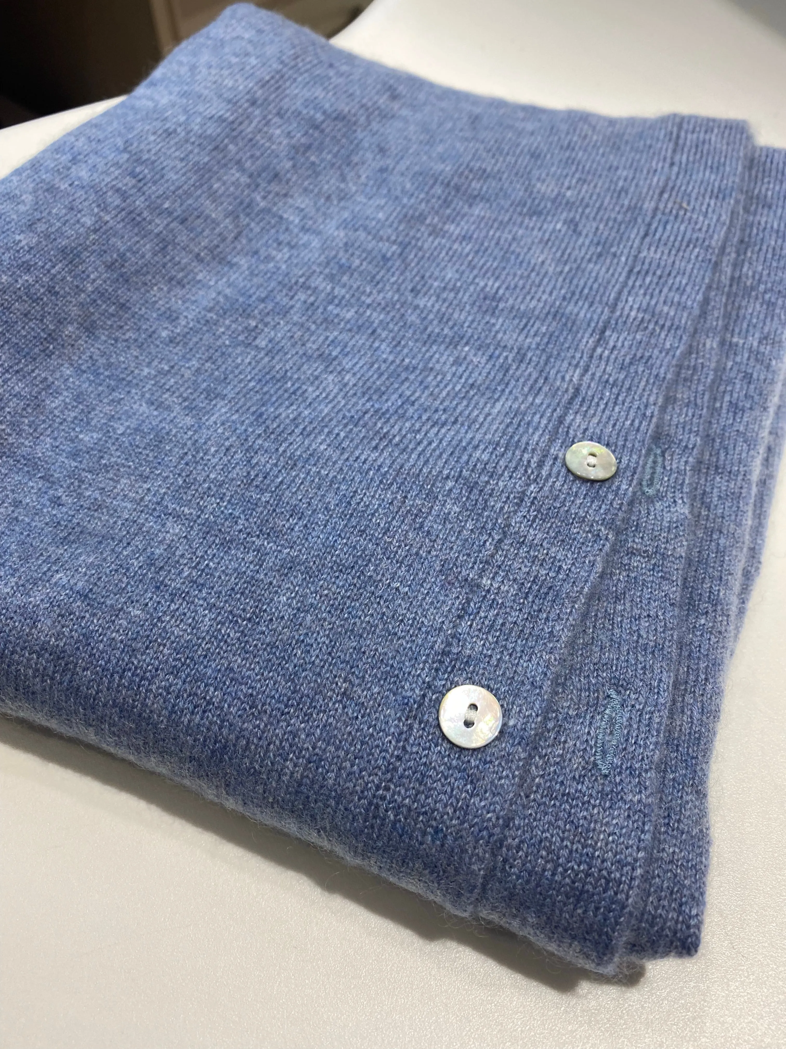 Cashmere Poncho Light Denim Blue | Boro Restocked