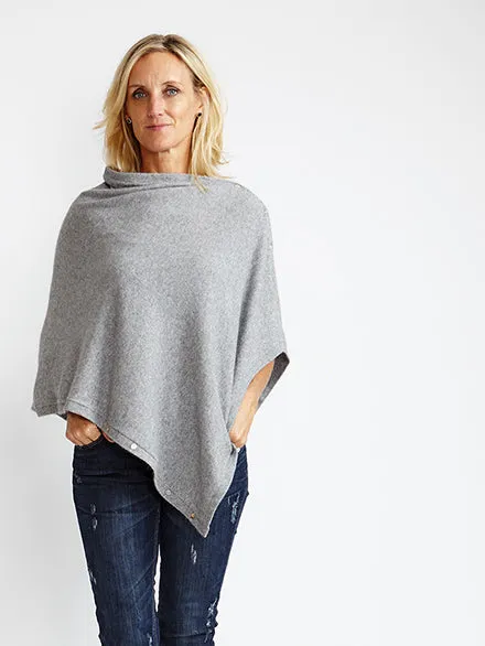 Cashmere Poncho - Light Grey | Husky