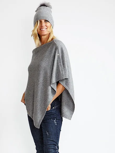 Cashmere Poncho - Medium Grey | Thunder