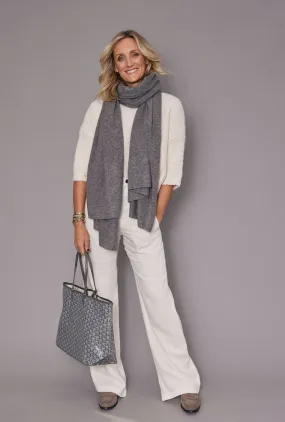 Cashmere Wrap | Grey CrossHatch