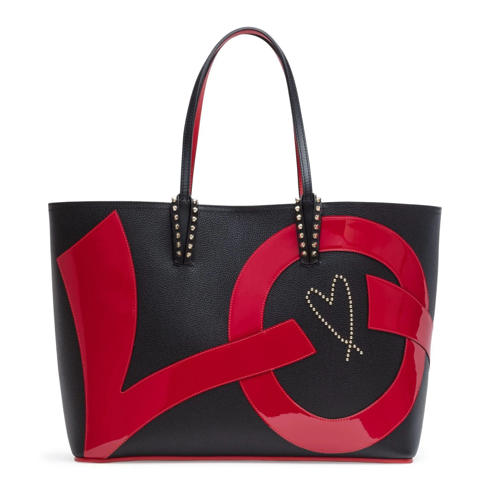 Christian Louboutin Cabata love patent black tote bag