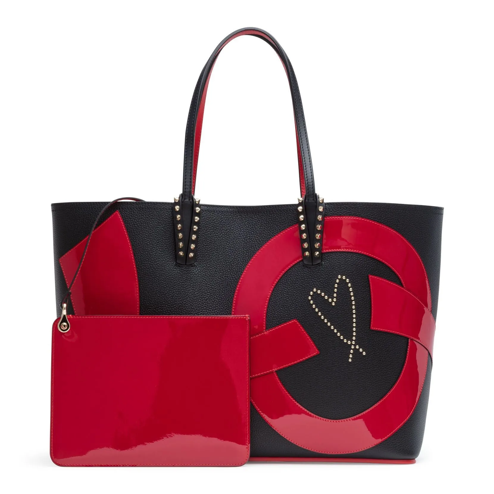 Christian Louboutin Cabata love patent black tote bag