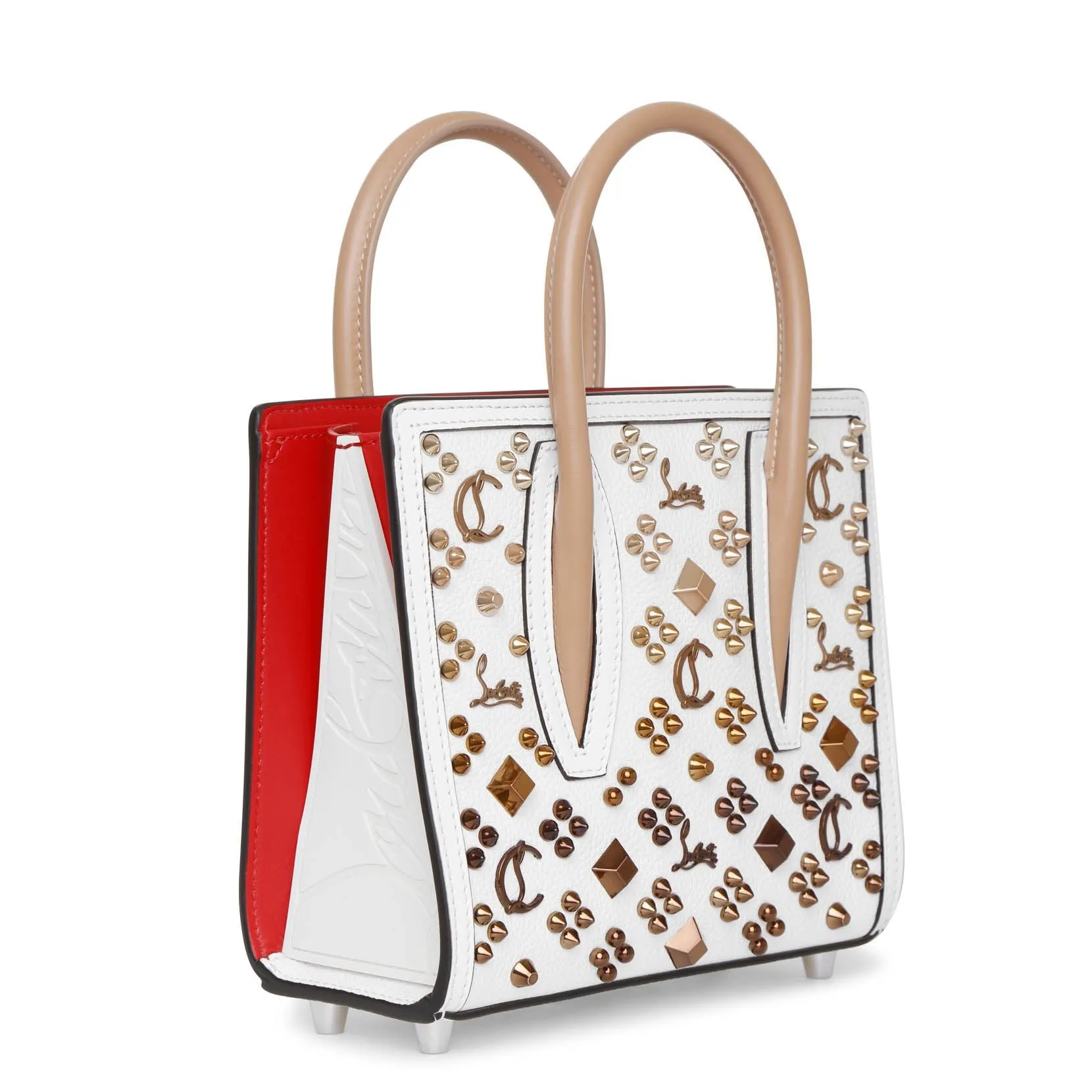 Christian Louboutin Paloma S Mini white leather tote bag