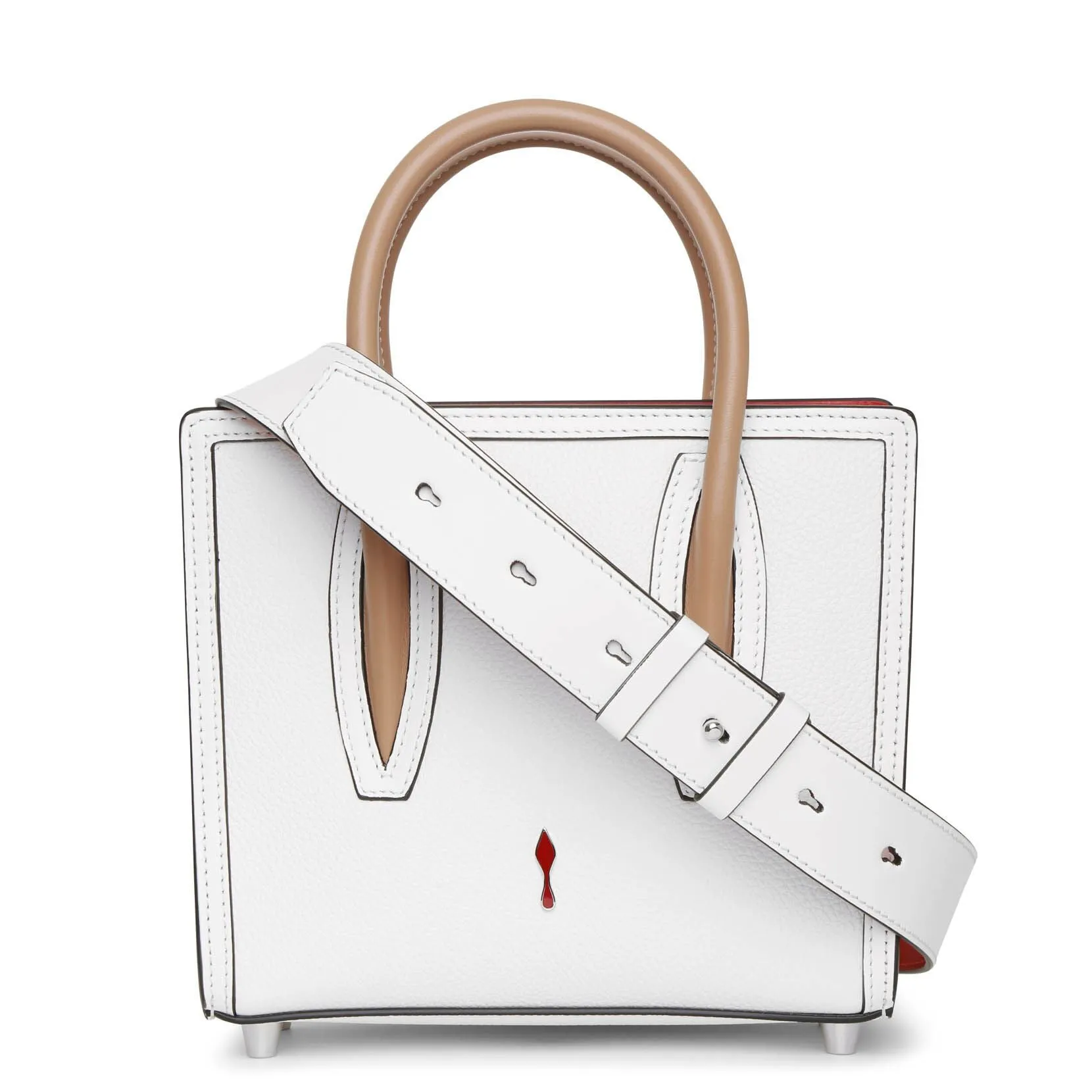 Christian Louboutin Paloma S Mini white leather tote bag