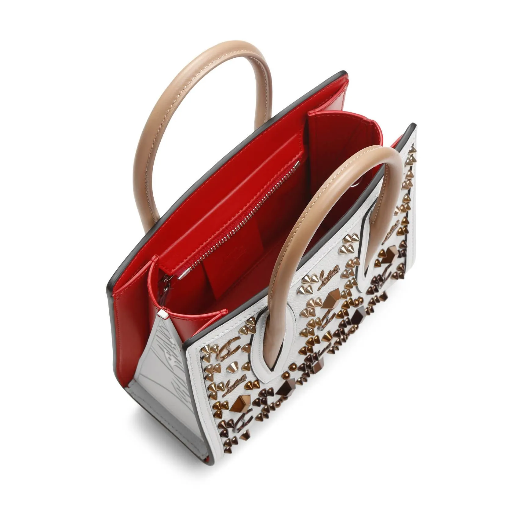 Christian Louboutin Paloma S Mini white leather tote bag