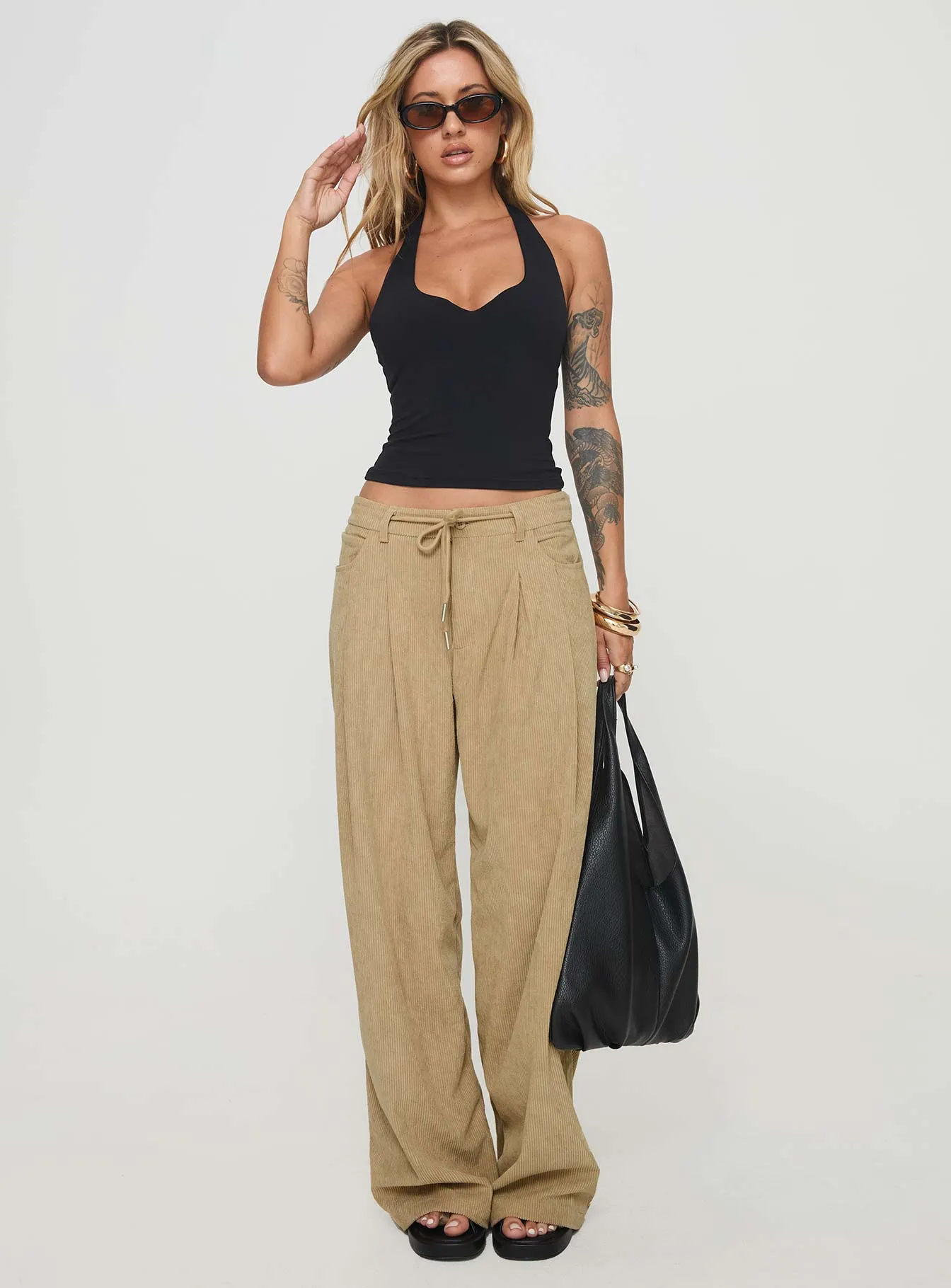 Coffee Color Tie Up Pants