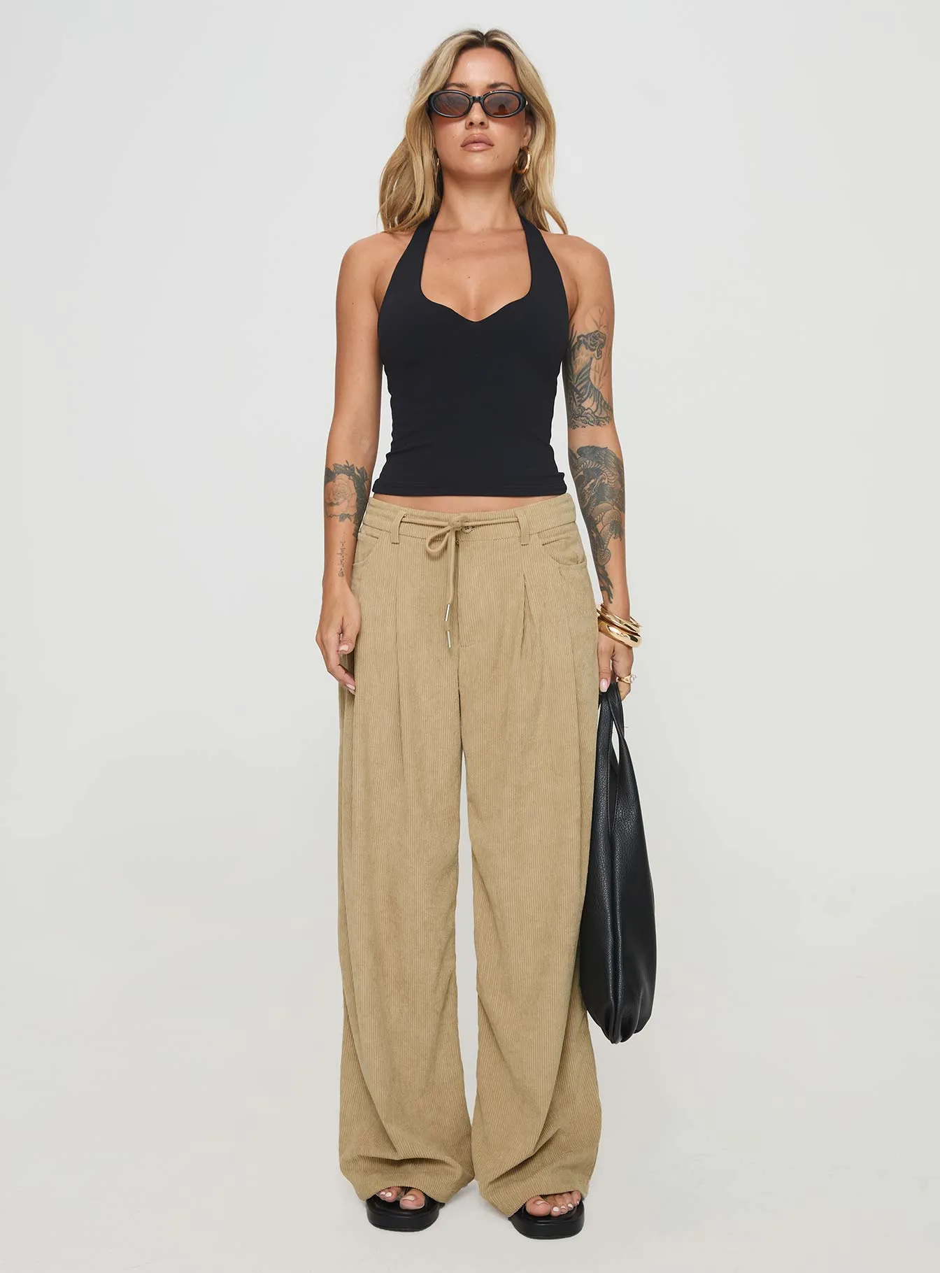 Coffee Color Tie Up Pants