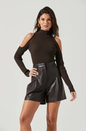 Cold Shoulder Turtleneck Top