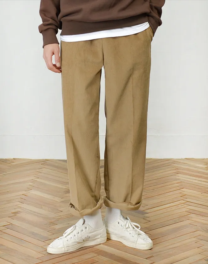 Corduroy Pants | Men's Formal Casual Trousers | Korean Fashion | Kpop Style | Waistband Drama | Winter Wear