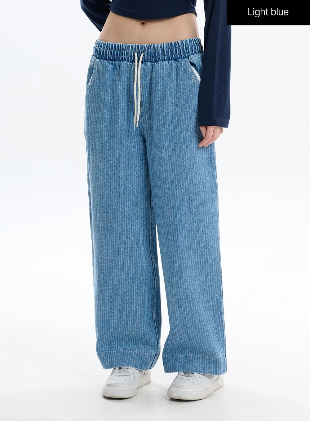 Corduroy Pants with Elastic Waistband IF413