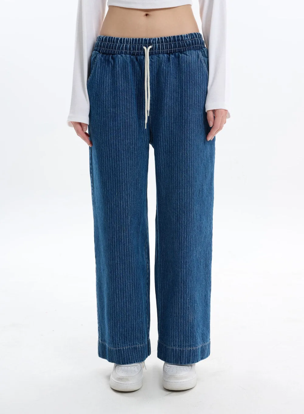 Corduroy Pants with Elastic Waistband IF413