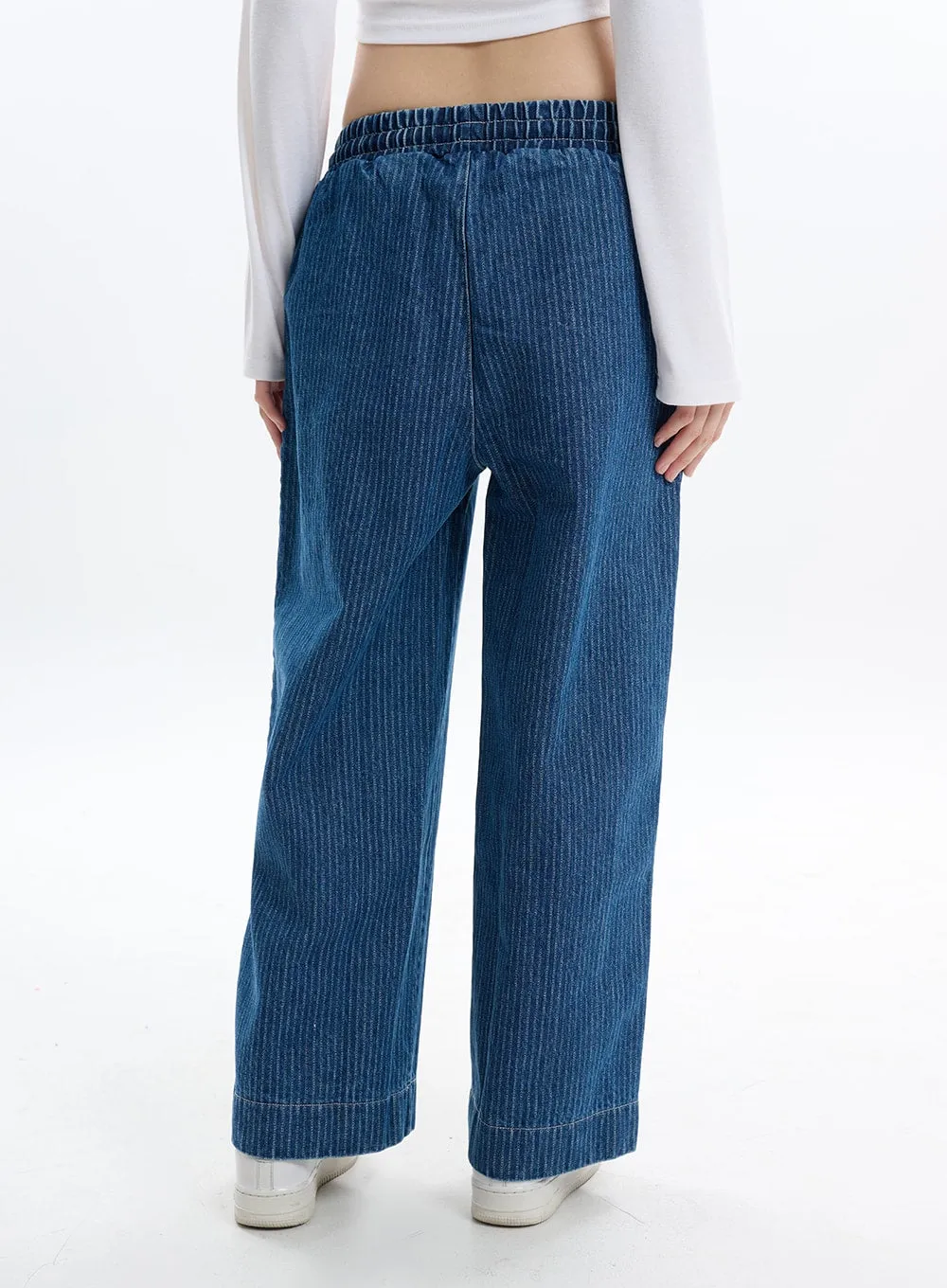 Corduroy Pants with Elastic Waistband IF413