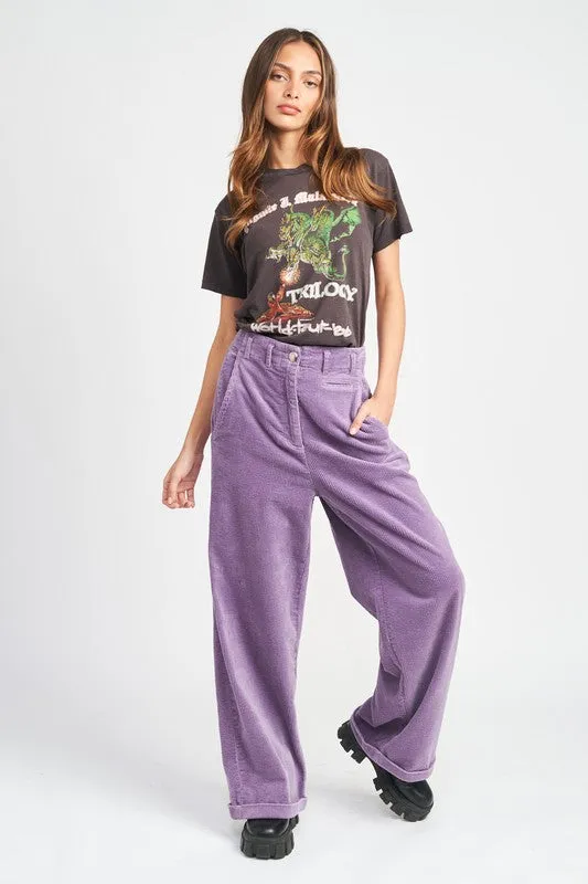 Corduroy Pants with Pockets - Wide Leg Pants | Order Now.