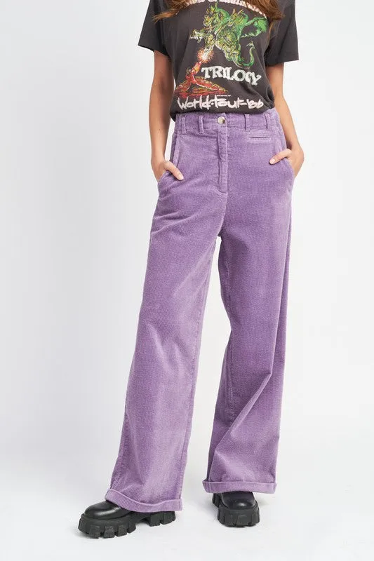 Corduroy Pants with Pockets - Wide Leg Pants | Order Now.