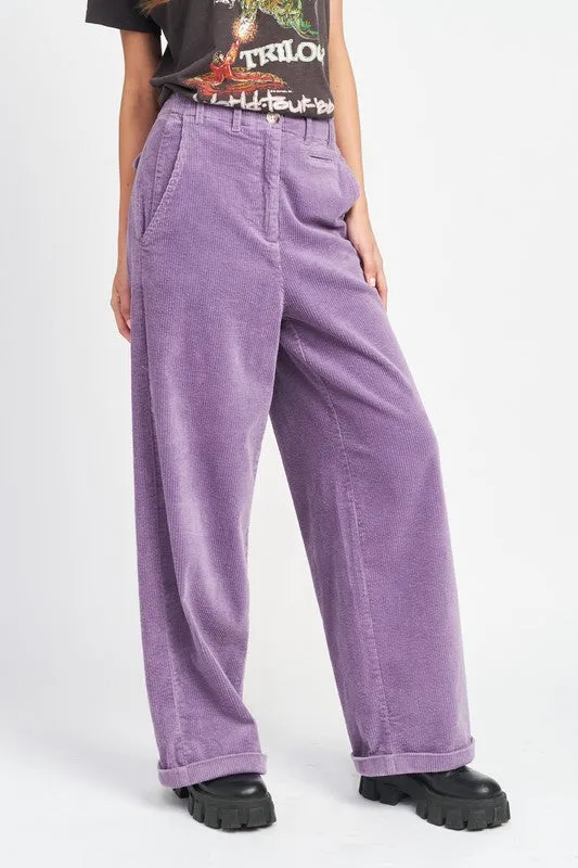 Corduroy Pants with Pockets - Wide Leg Pants | Order Now.