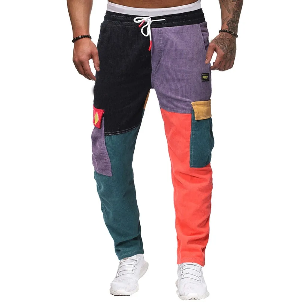 Corduroy Patchwork Cargo Pants - Shop Now