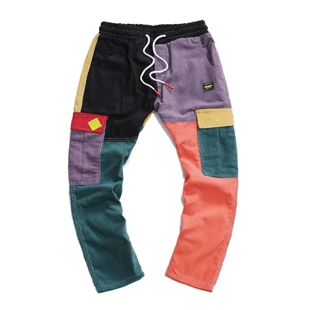 Corduroy Patchwork Cargo Pants - Shop Now