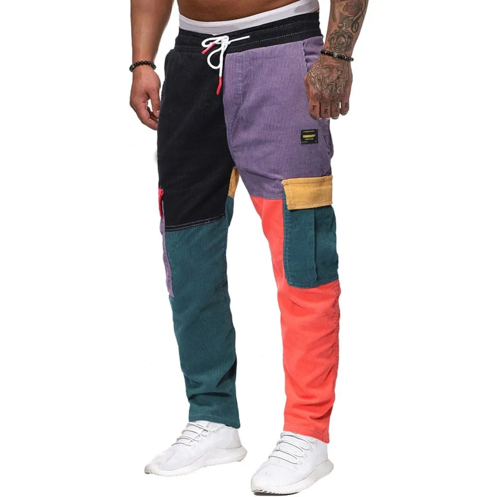 Corduroy Patchwork Cargo Pants - Shop Now