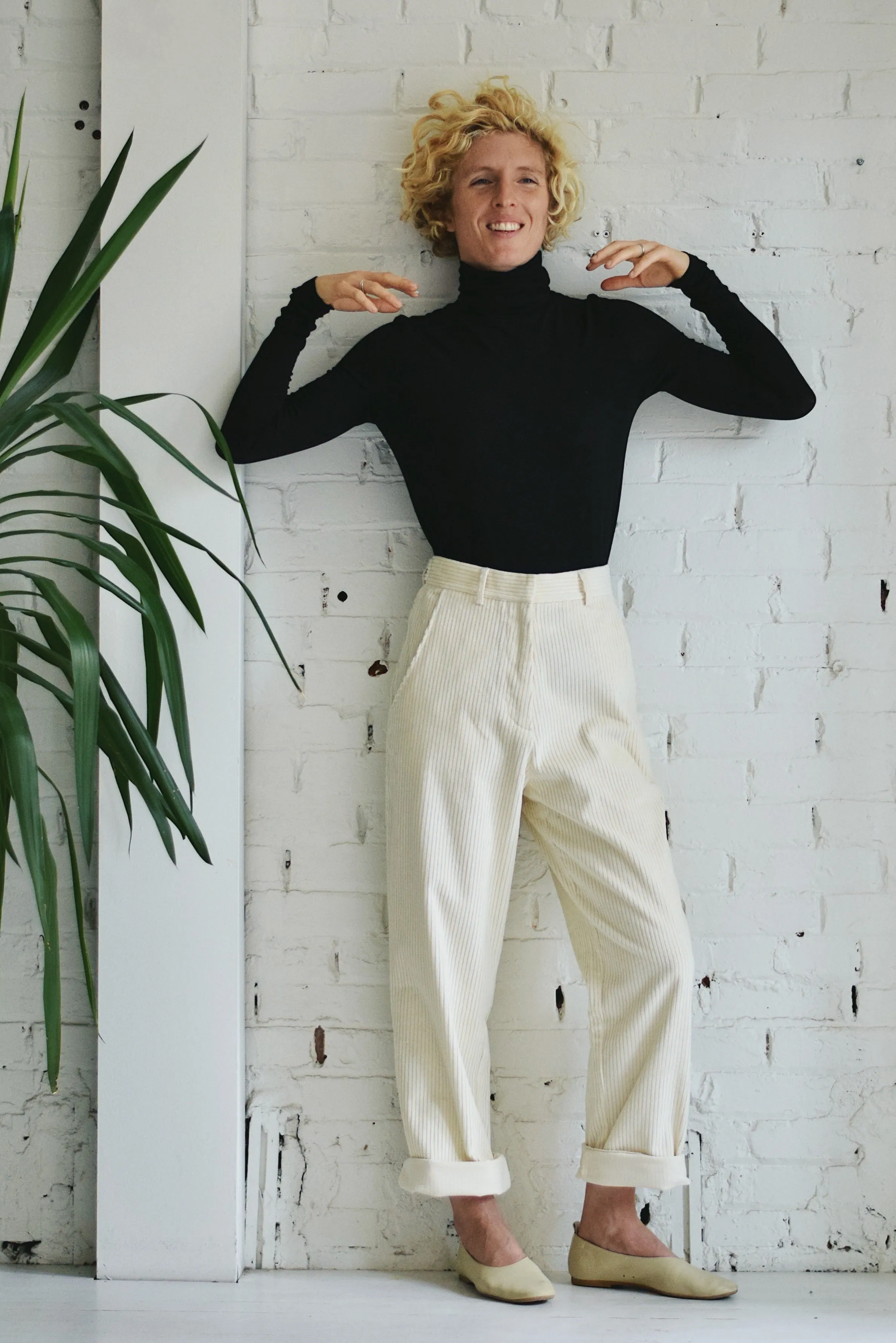 Corduroy Straight Leg Pants on Sale | Mijeong Park