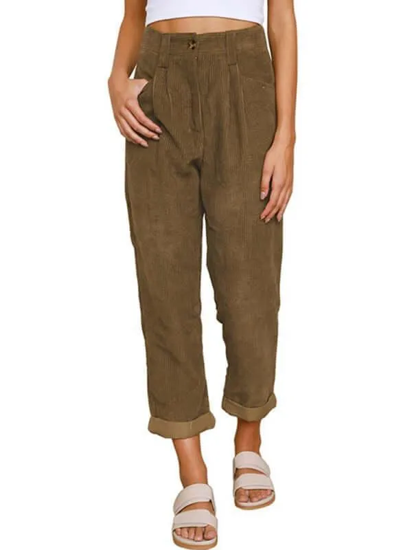 Corduroy Straight Leg Women's Pants - Shop now!